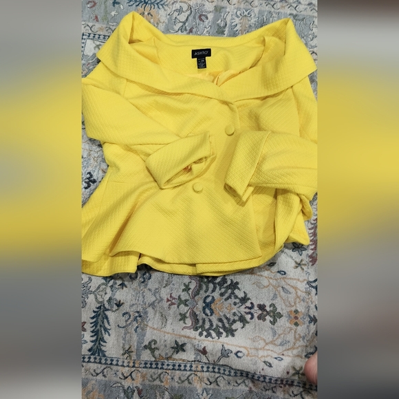 Ashro Vibrant Yellow Pea Coat - Picture 4 of 15